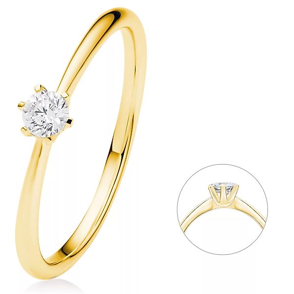 ONE ELEMENT Diamantring "0.15 ct Diamant Brillant Ring aus 750 Gelbgold", D günstig online kaufen