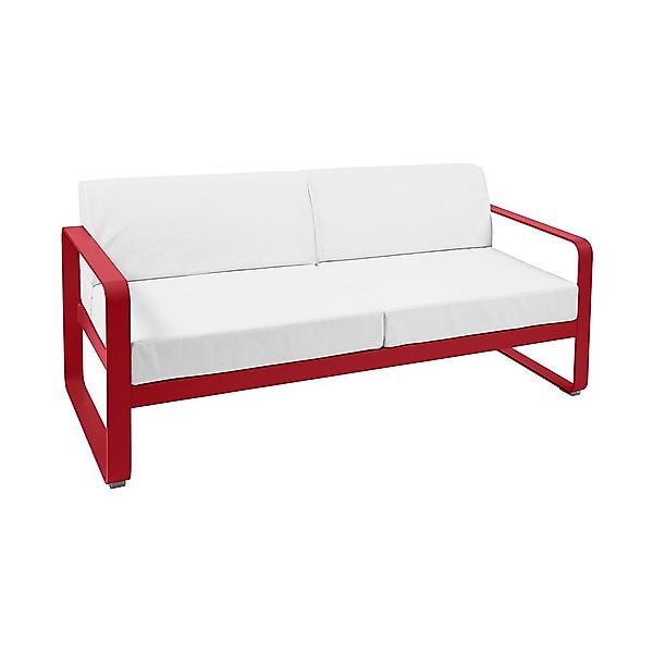 Bellevie Lounge-Sofa 2-Sitzer 67 Mohnrot 81 Grauweiß günstig online kaufen