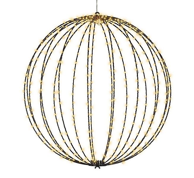 Leuchtkugel Weihnachten zum Hängen LED Kugel Metall Schwarz Stecker Timer O günstig online kaufen