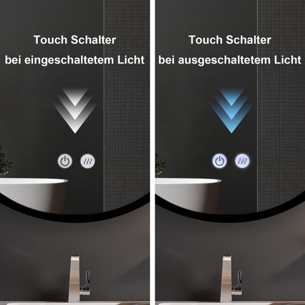 Apejoy Badspiegel 60x80cm LED Schwarz Gold günstig online kaufen