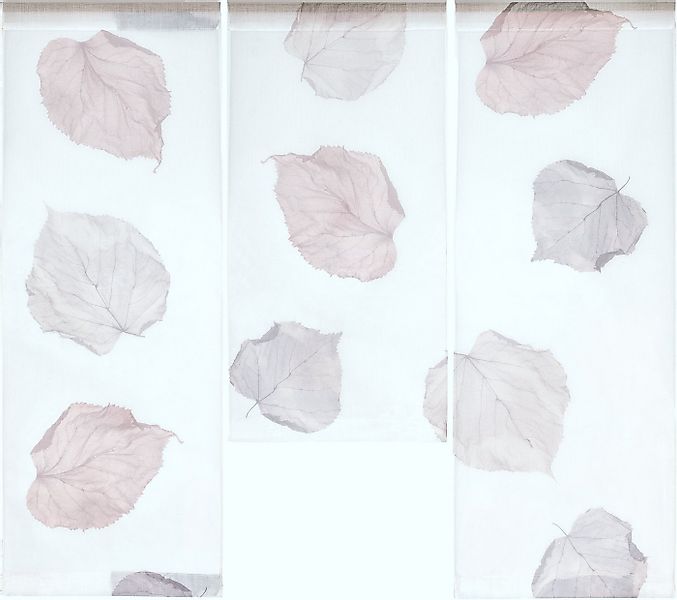 Clever-Kauf-24 Scheibengardine 3-teiliges Mini-Flächenvorhang-Set mit Blätt günstig online kaufen