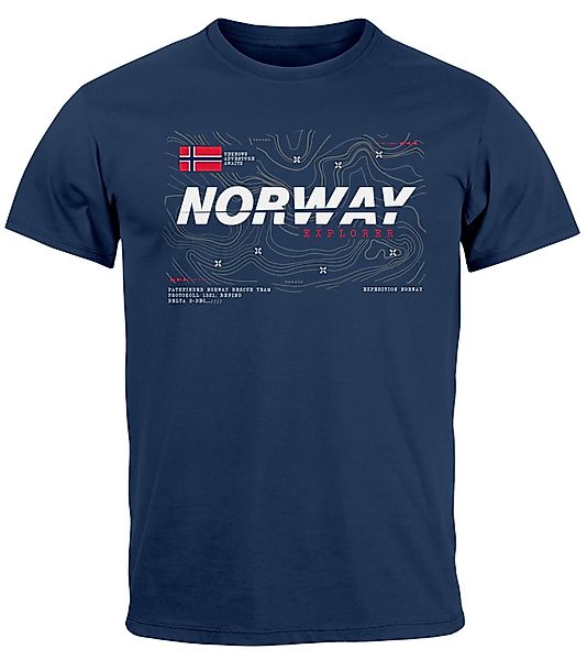 Neverless Print-Shirt Herren T-Shirt Norwegen Printshirt günstig online kaufen