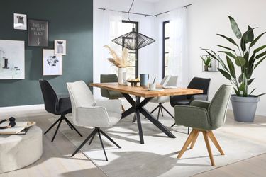 Musterring Esszimmerstuhl "Tiama" (Set) 2 Stk. Bouclé Stativgestell aus Eis günstig online kaufen