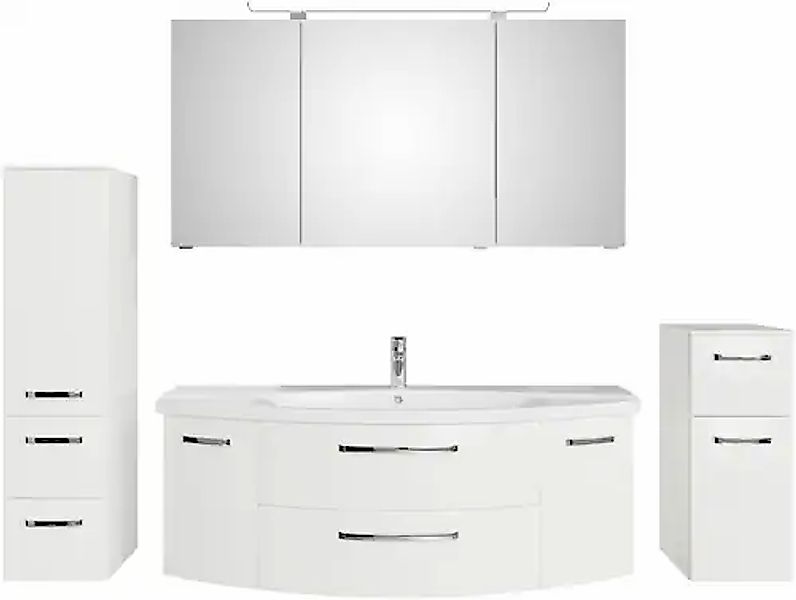 Saphir Badmöbel-Set »Serie 4010 4-teilig Keramik-Waschtisch mit LED-Spiegel günstig online kaufen