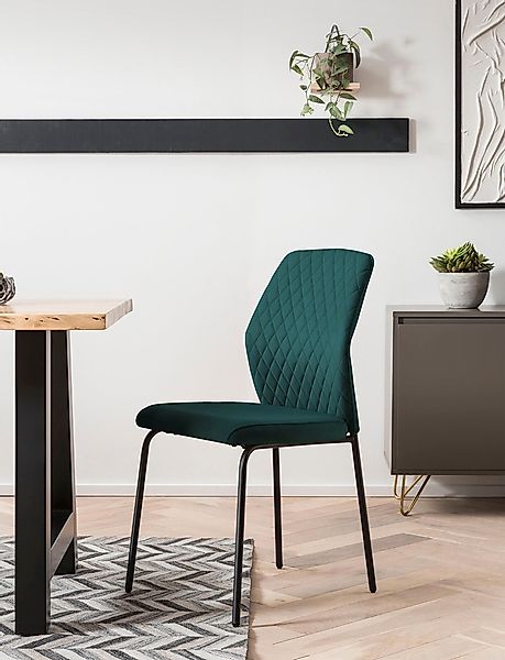 SalesFever 4-Fußstuhl »Esszimmerstuhl mit elegantem Stil« (Set) 2 Stk. Samt günstig online kaufen