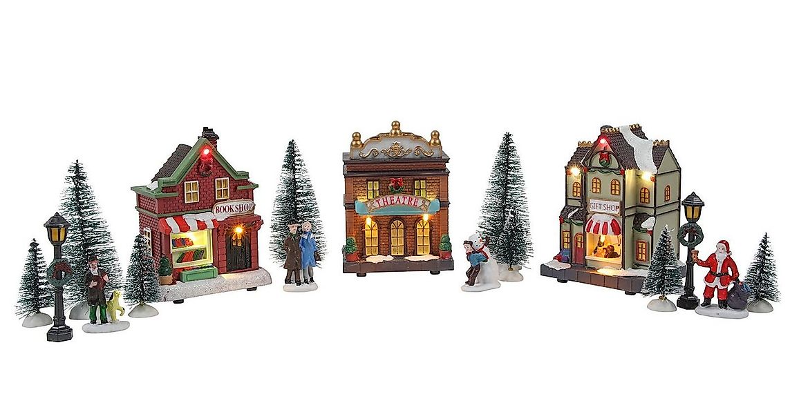 Spetebo Weihnachtsdorf LED Weihnachtsdorf - Set 17-teilig -, Weihnachtsszen günstig online kaufen