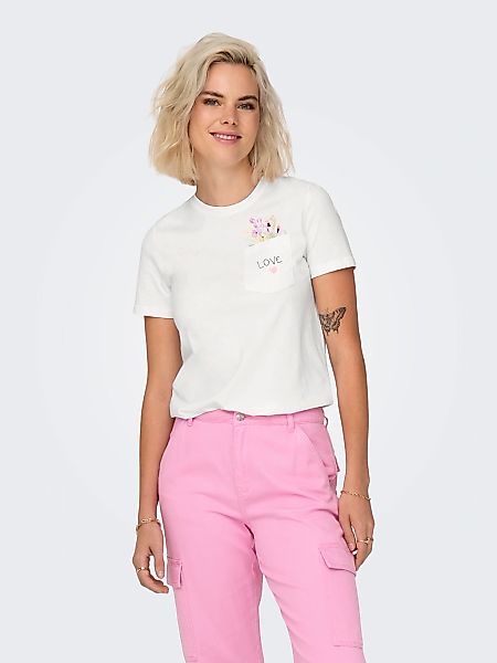 ONLY Kurzarmshirt "ONLPOLLY LIFE REG S/S POCKET TOP BOX JRS" Baumwolle, reg günstig online kaufen