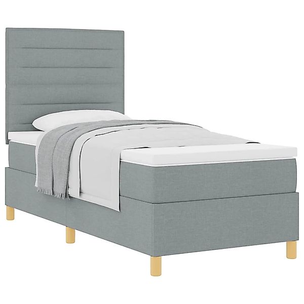 vidaXL Boxspringbett mit Matratze Hellgrau 80 x 200 cm Stoff 3339497 günstig online kaufen