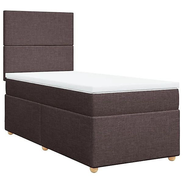 vidaXL Boxspringbett mit Matratze Dunkelbraun 100x200 cm Stoff 3291187 günstig online kaufen