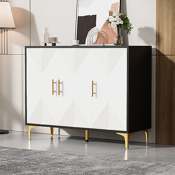 STILVORA Sideboard mit goldenen Griffe&Beinen,Flurschrank mit günstig online kaufen
