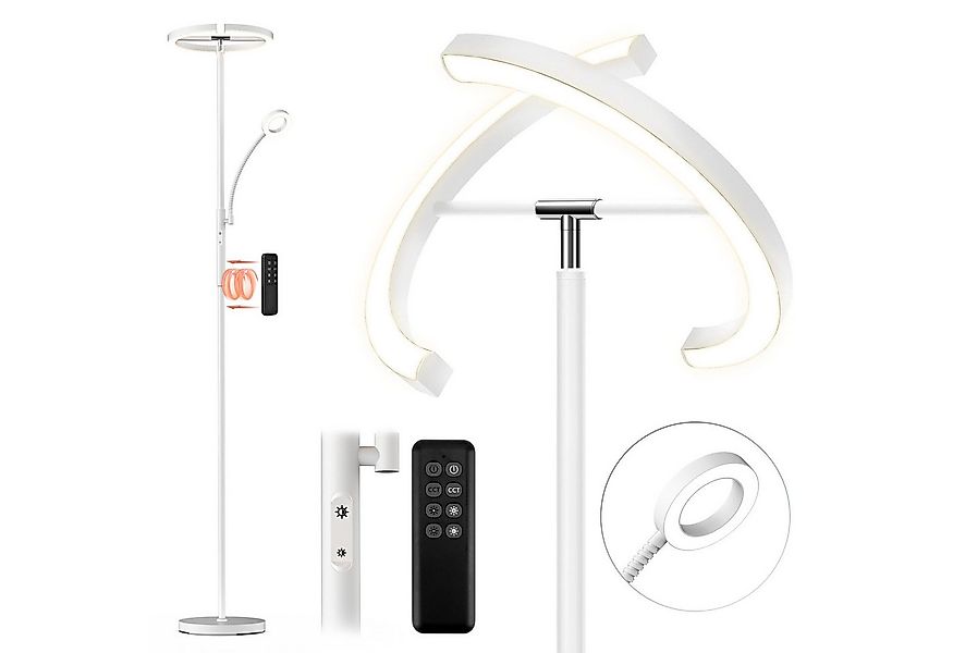 FIMEI Stehlampe 29W, mit Leseleuchte, Fernbedienung & Touch, LED fest integ günstig online kaufen
