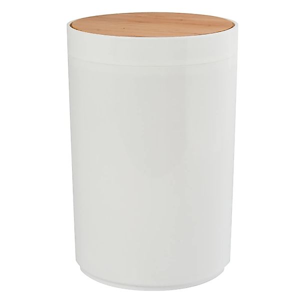 MSV Kosmetikeimer Oslo Polypropylen und Bambus 5, Weiß günstig online kaufen
