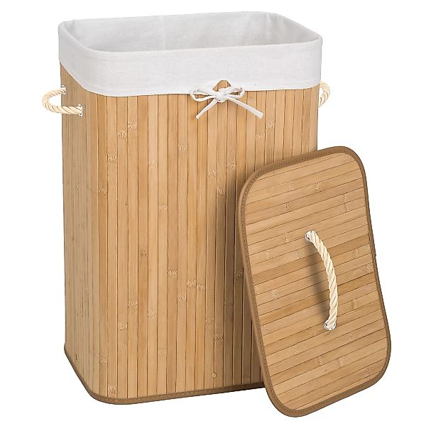 Wäschekorb mit Wäschesack eckig - 72 L, beige günstig online kaufen