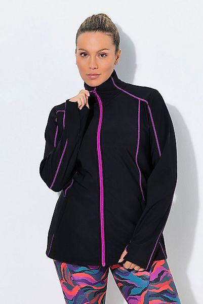 Ulla Popken Sweatjacke Funktions-Sweatjacke wasserabweisend Stehkragen günstig online kaufen