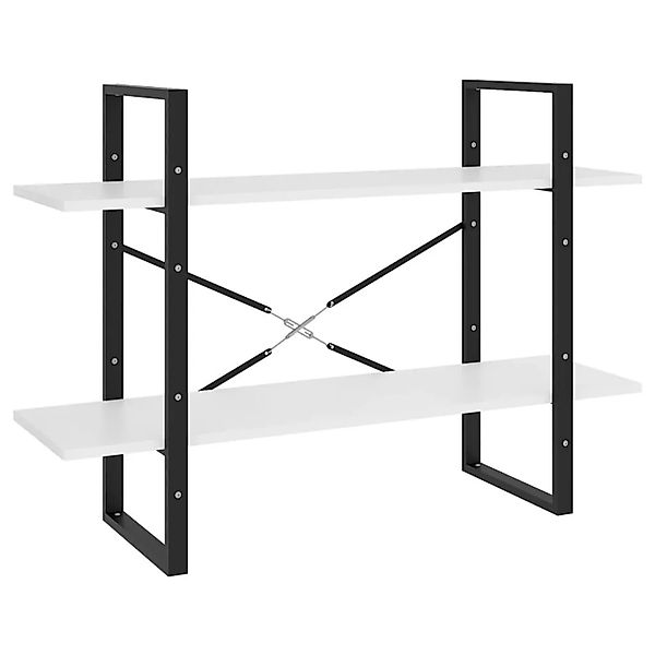 vidaXL Bücherregal 2 Fächer Weiß 100x30x70 cm Holzwerkstoff 806467 günstig online kaufen