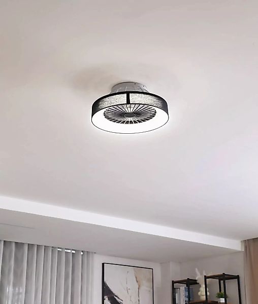 Lindby LED-Deckenventilator Mace, schwarz, leise, Ø 47 cm günstig online kaufen