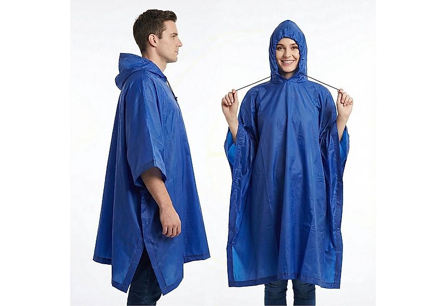 Gravidus Regenponcho 2x Regencape Regenponcho Regenschutz Fahrrad blau Unis günstig online kaufen