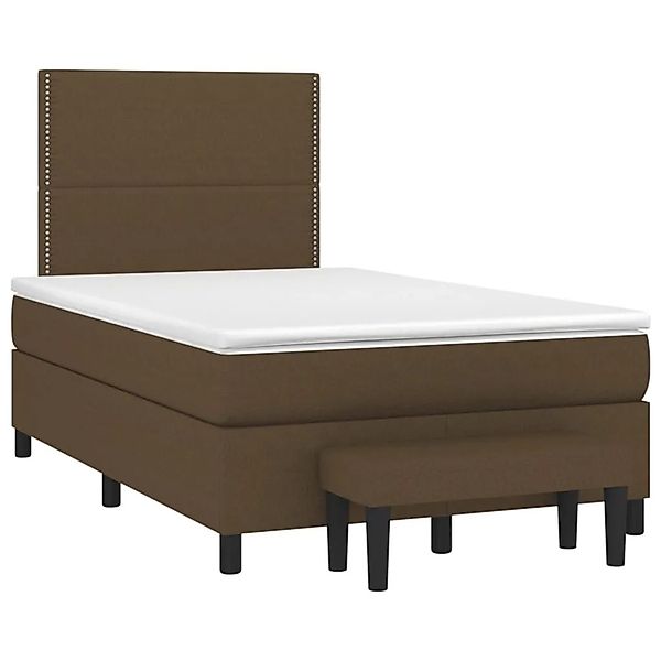 vidaXL Boxspringbett mit Matratze Dunkelbraun 120x200 cm Stoff 3136504 günstig online kaufen