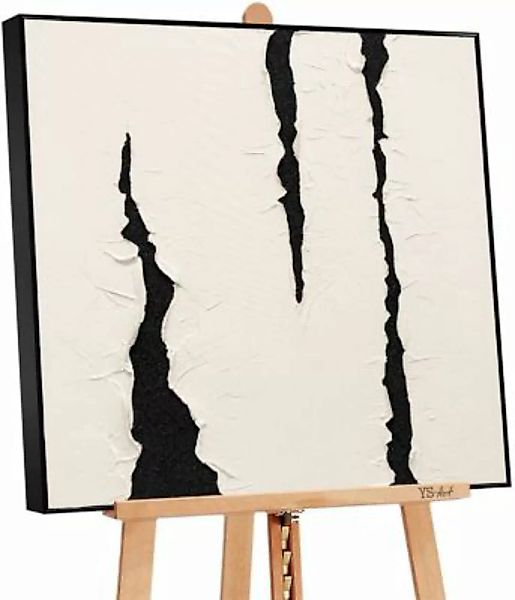 YS-Art™ "Gemälde Acryl ""Erfahrung"" handgemalt auf Leinwand" beige Gr. 90 günstig online kaufen