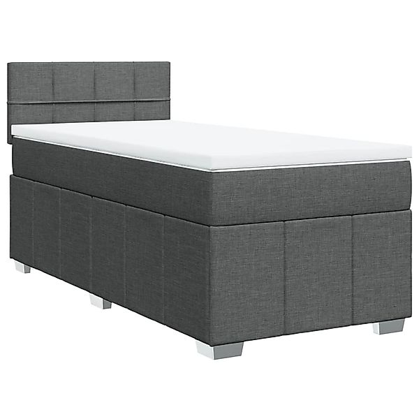 vidaXL Boxspringbett mit Matratze Dunkelgrau 100x200 cm Stoff 3286980 günstig online kaufen