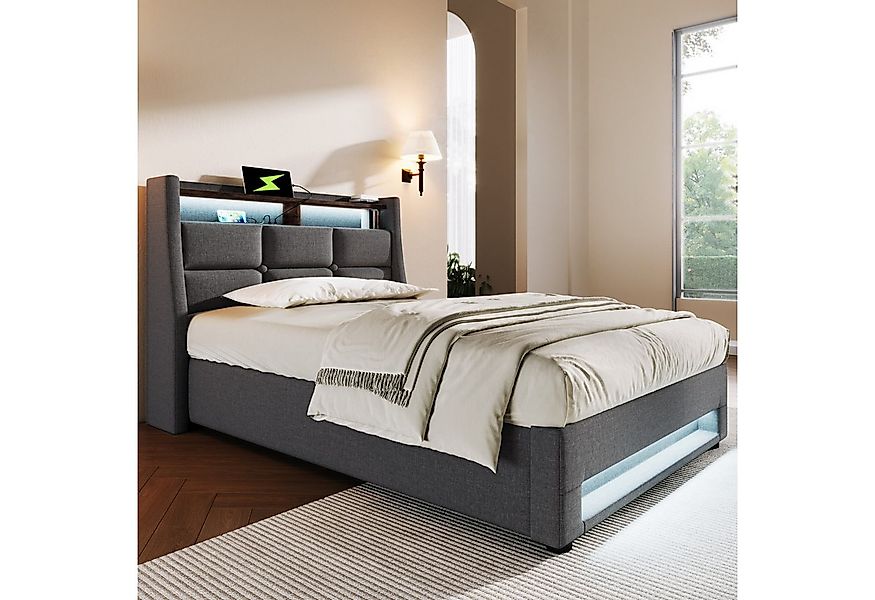 Celya Polsterbett Polsterbett mit USB, mit Lattenrost aus Metallrahmen (90x günstig online kaufen