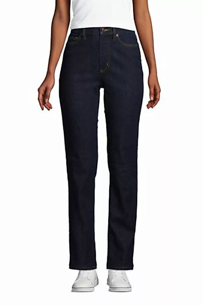 Straight Fit Öko Jeans High Waist, Damen, Größe: 42 30 Normal, Blau, Elasth günstig online kaufen