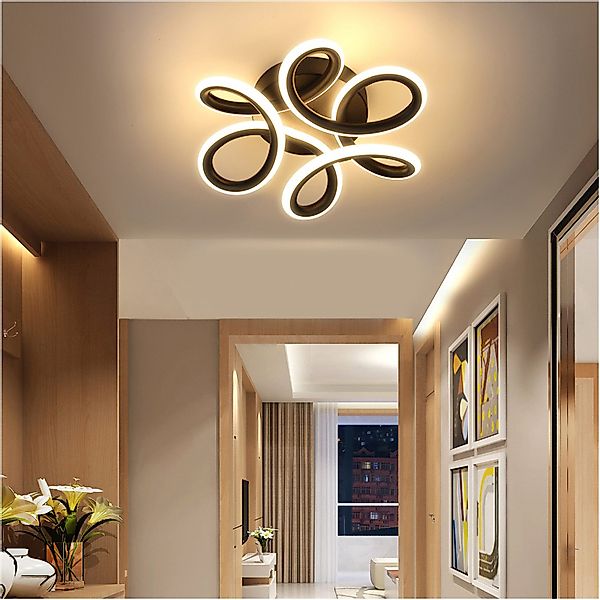 oyajia LED Deckenleuchte 36W/60W Modern Schwarz günstig online kaufen