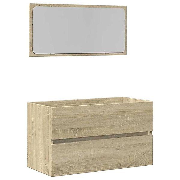 vidaXL Badschrank mit Spiegel Sonoma-Eiche 80x38,5x45 cm 849646 günstig online kaufen