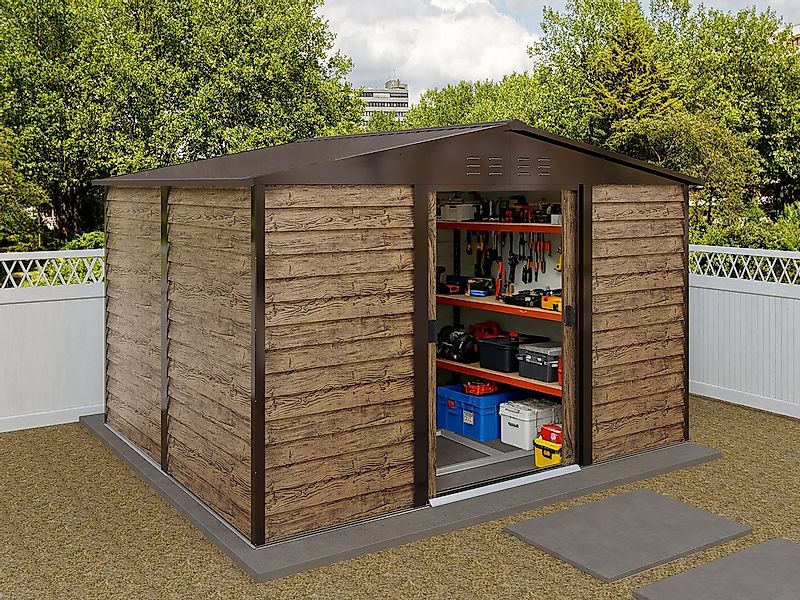 KONIFERA Gerätehaus Segovia Verde, BxT: 235x197 cm, mit Fundamentrahmen günstig online kaufen