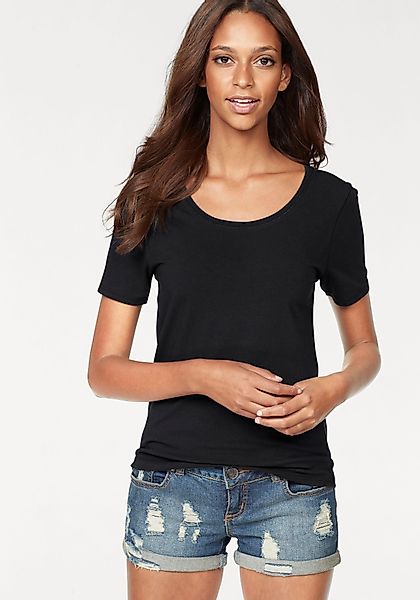 Vivance T-Shirt "aus elastischer Baumwoll-Qualität", (2er-Pack) günstig online kaufen