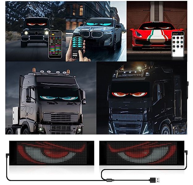 QUBEBU Dekolicht LED-Bildschirm Auto-Augenlicht Lkw dynamisches Licht, Devi günstig online kaufen