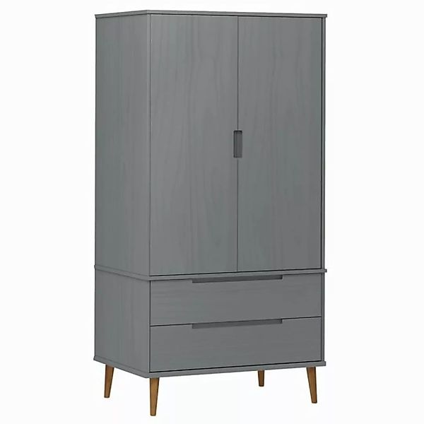 vidaXL Kleiderschrank Kleiderschrank Grau 90x55x175 cm Massivholz Kiefer günstig online kaufen