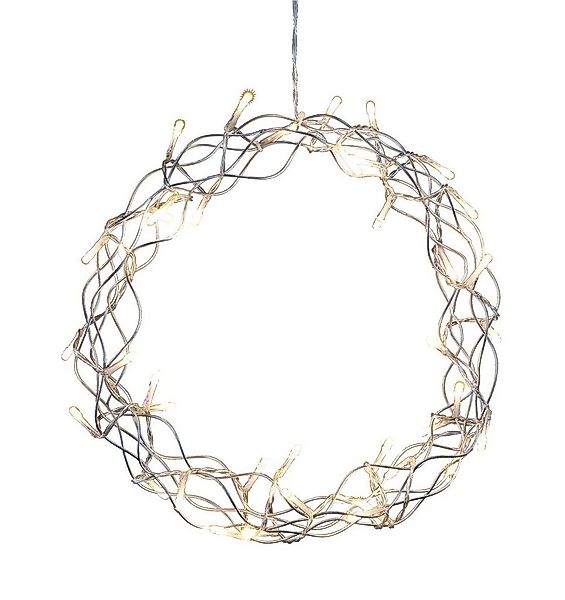 Meinposten LED-Lichterkette Weihnachtskranz LED Kranz Timer Batterie Lichte günstig online kaufen