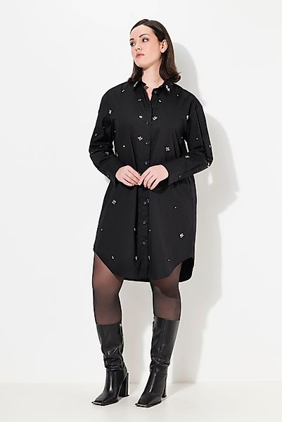 Ulla Popken Hemdbluse Hemdbluse Ziersteine Oversized günstig online kaufen