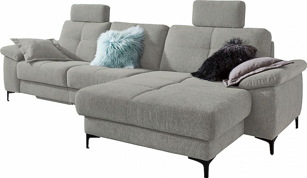 3C Carina Ecksofa "Burnaby bequem und modern, L-Form" 2 Kopfstützen, option günstig online kaufen