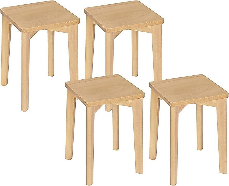 Woltu Esszimmerstuhl (4 St), Massivholz, rechteckiger günstig online kaufen