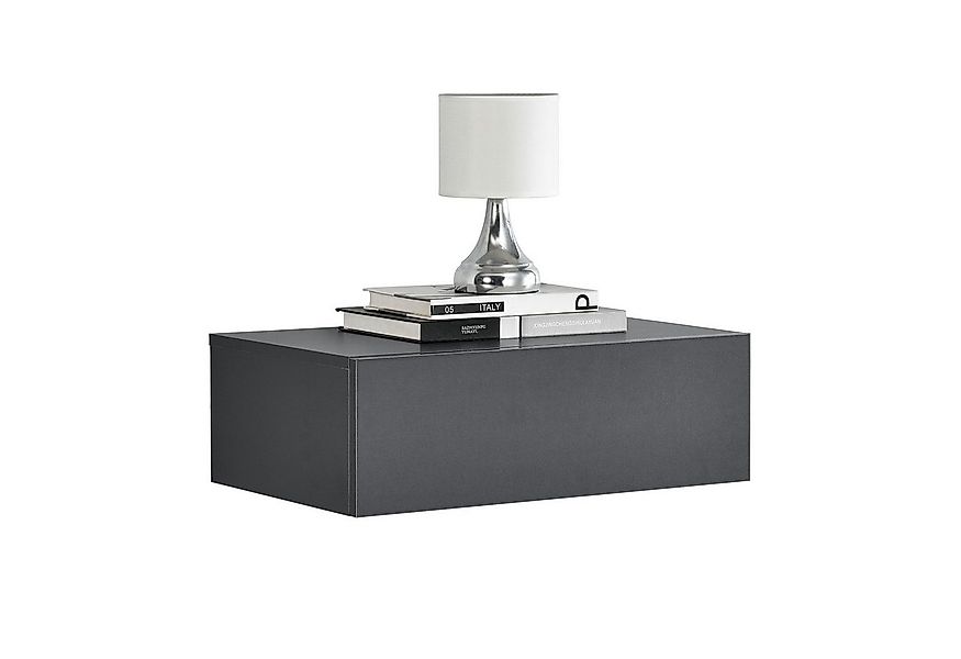 en.casa Nachtschrank »Oslo« Wandboard mit Schublade 46x30x15cm Dunkelgrau günstig online kaufen