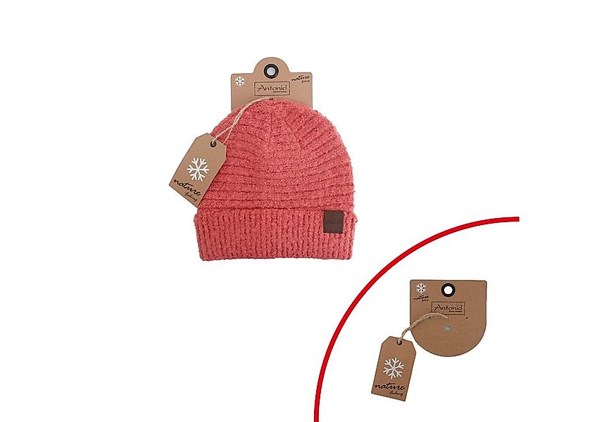 Antonio Strickmütze Antonio Damen Strick Mütze Bouclé Beanie lachs (1-St) günstig online kaufen