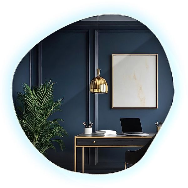 Tulup LED-Lichtspiegel 87 x 86 cm Asymmetrischer Spiegel Industrieller Wand günstig online kaufen