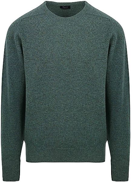 William Lockie O-Auschnitt Pullover Lammwolle Moorland Grün - Größe L günstig online kaufen