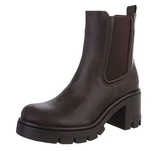 Ital-Design Trendige Chelsea-Boots mit Blockabsatz für Damen Plateaustiefel günstig online kaufen