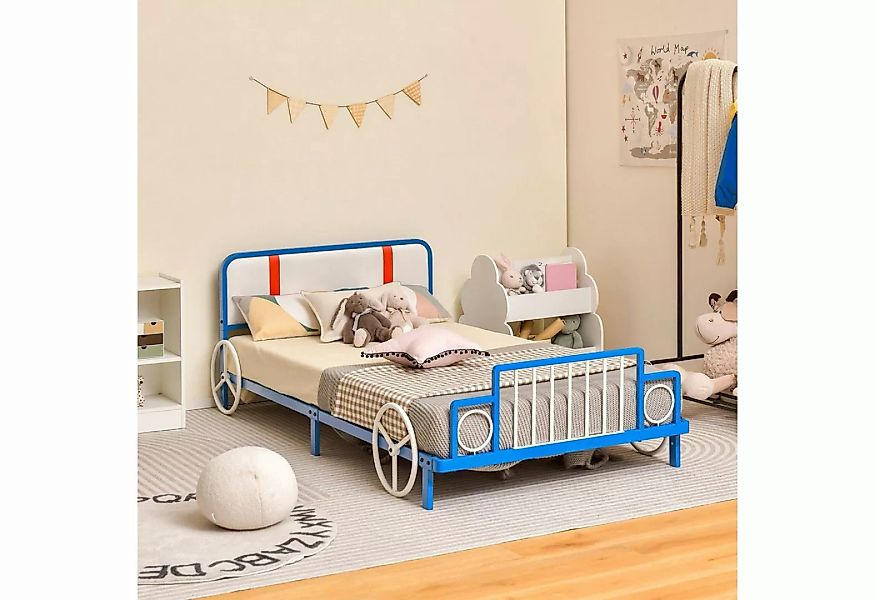 COSTWAY Kinderbett (1-tlg), Autoform, mit gepolstertem Kopfteil und Lattenr günstig online kaufen