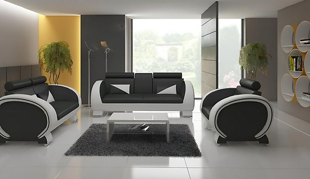 JVmoebel Sofa LEDERSOFA LEDERSOFA DESIGNERSOFA GARNITUR 3+1 COUCH POLSTERGA günstig online kaufen