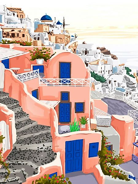 Poster / Leinwandbild - Santorini Greece Architecture günstig online kaufen
