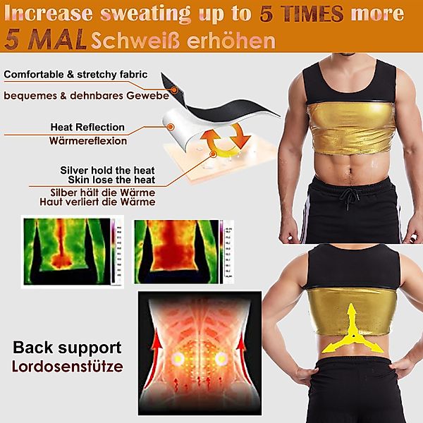GOLDEN Schwitzanzug abnehmen Weste Herren Sauna günstig online kaufen