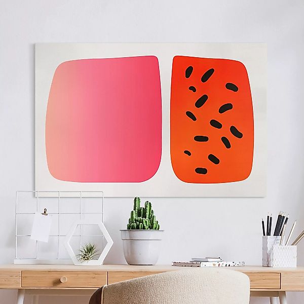 Leinwandbild Abstrakte Formen - Melone und Rosa günstig online kaufen