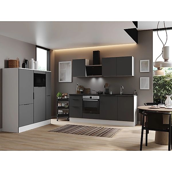 Respekta Selection Küchenzeile Elisabeth RS370WGH 370 cm Grau-Weiß günstig online kaufen