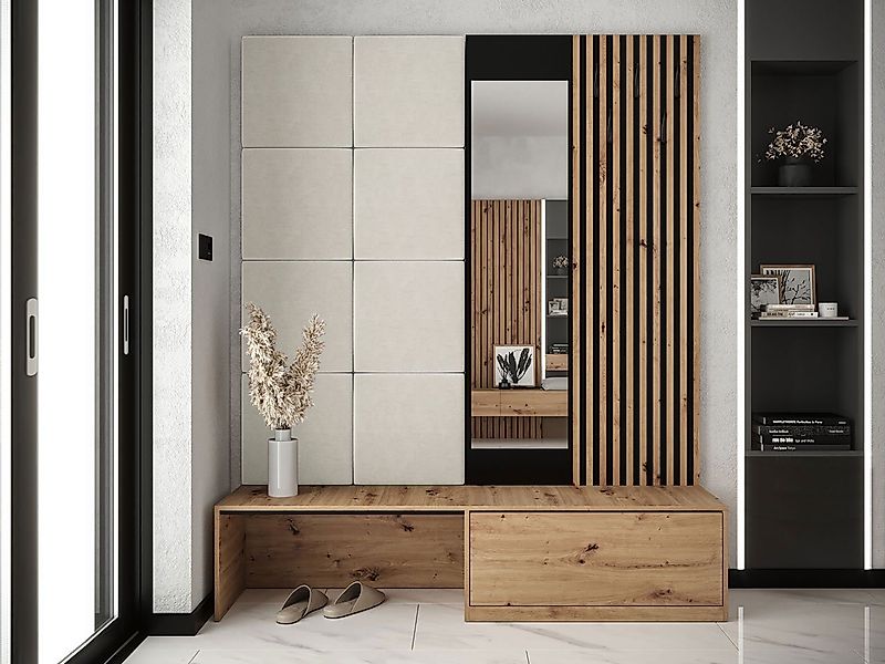 MIRJAN24 Garderoben-Set Premium, (Komplett-Set, Schuhschrank, Spiegel, Lame günstig online kaufen