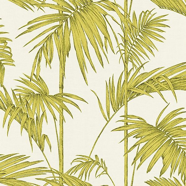PROFHOME 369194-GU Natur Tapete Palmen Matt Grün Creme 0,53 m x 10,05 m 5,3 günstig online kaufen