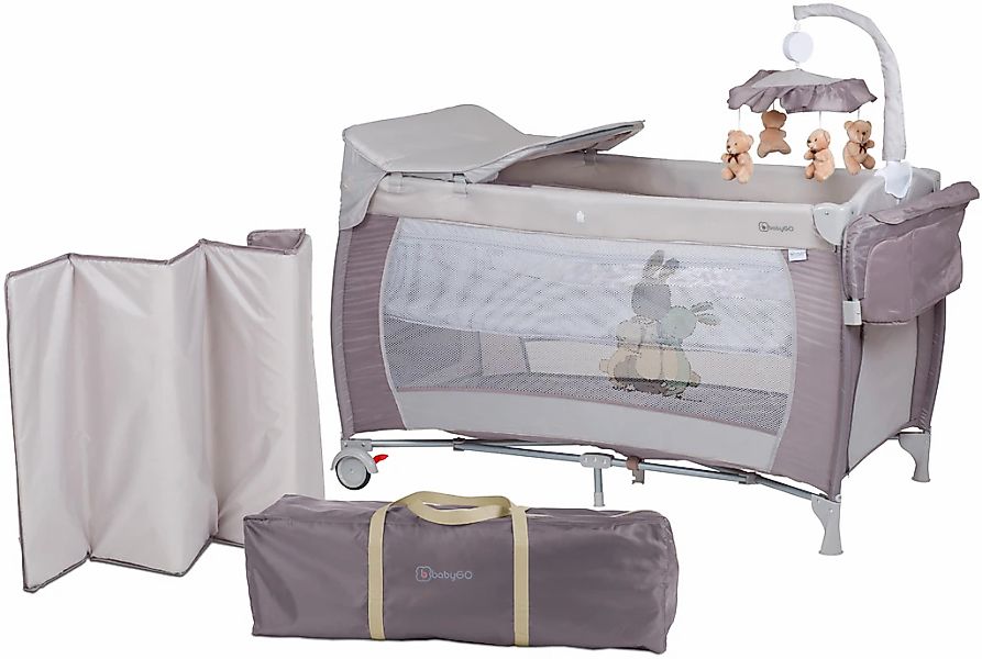 BabyGo Baby-Reisebett "Sleeper Deluxe, beige" mit Musik-Mobile günstig online kaufen